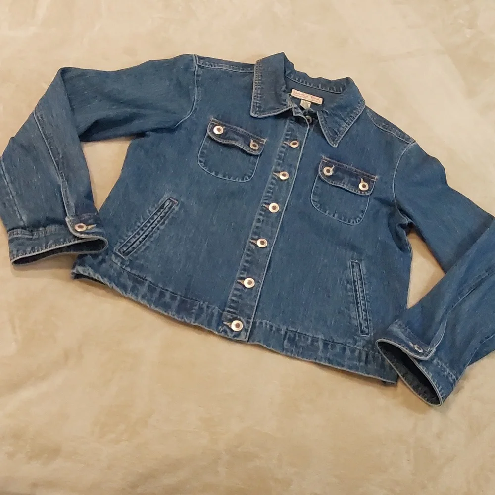 Vintage 80's JAMAICA BAY Blue Denim Button Up Jean Jacket Womens Size L - Picture 2 of 12